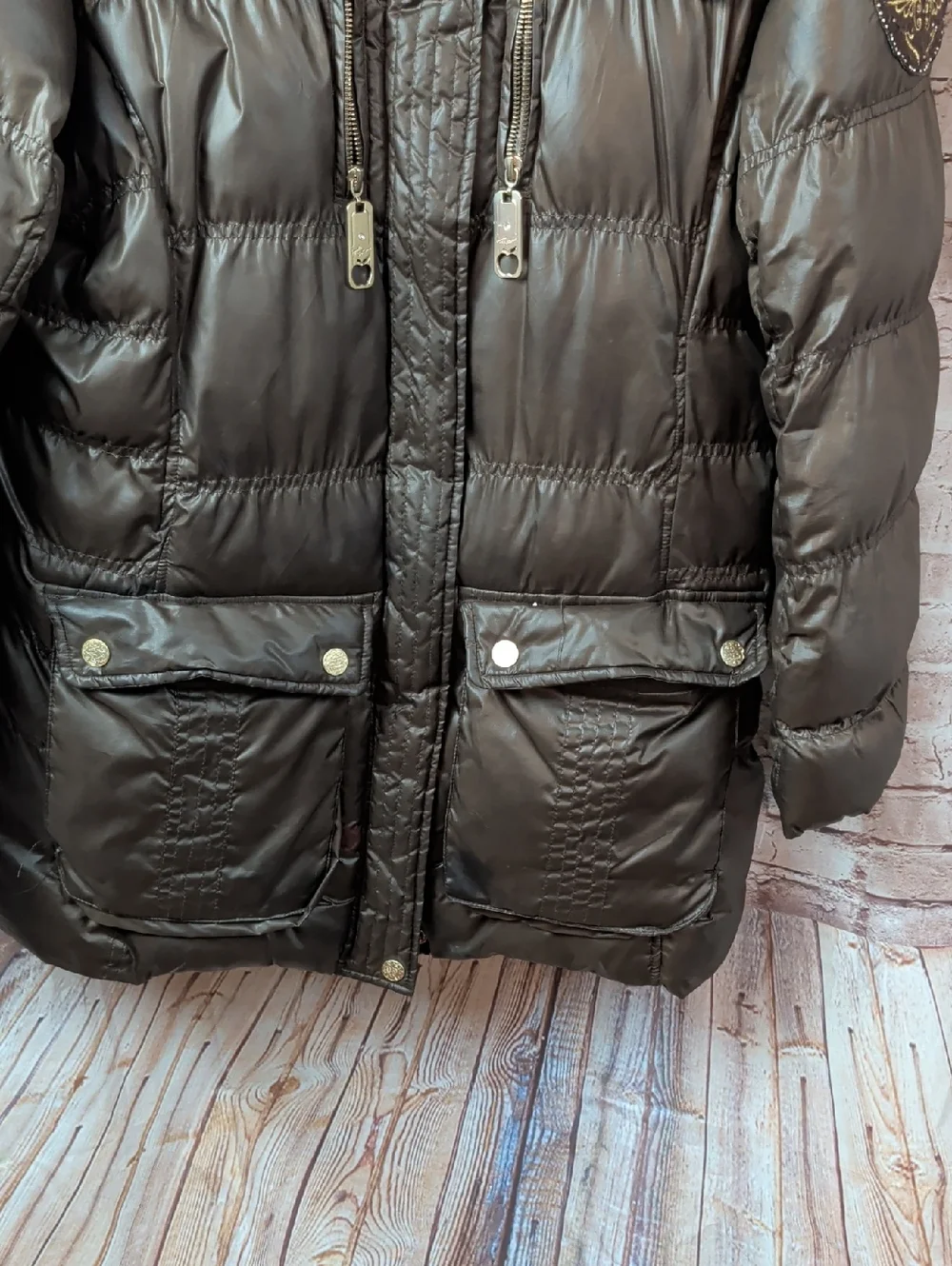 Apple Bottoms Brown Puffer Coat Jacket Large - Picture 2 of 11
